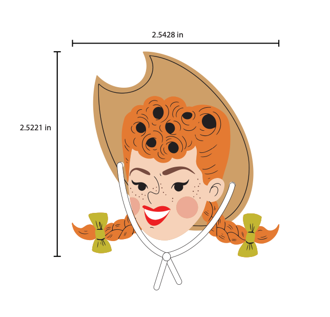 Darla the Cowgirl Brooch by Marla VonDuta x Lipstick & Chrome — Vintage Western Pin
