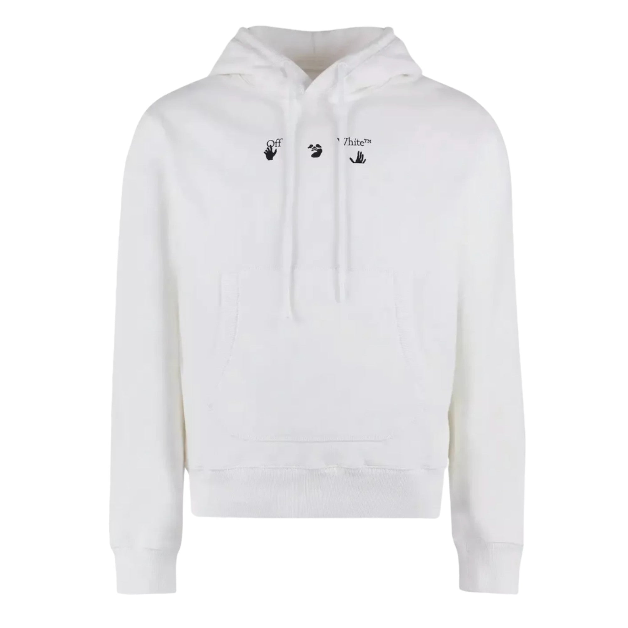 Off-White Men's Flatlock Red Hoodie With Arrows Pattern In White
