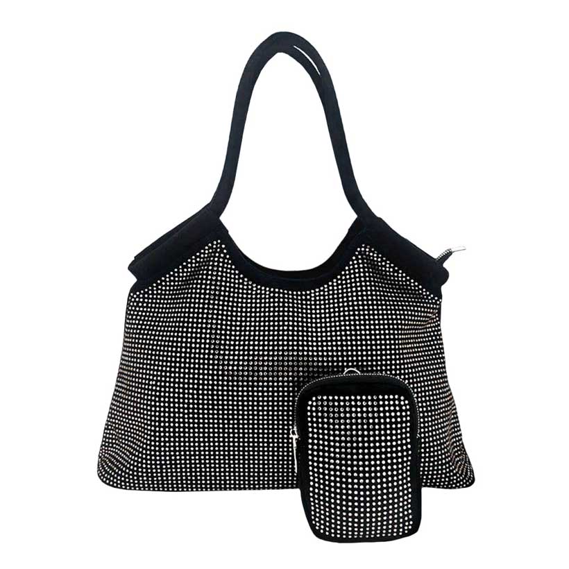 2Pcs Bling Shoulder Bag and Mini Pouch Bag Set