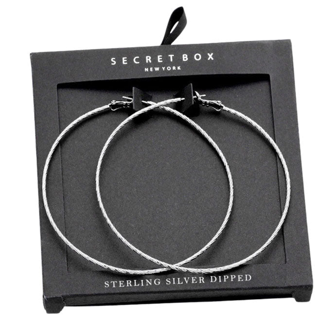 Secret Box Textured Gold Dipped Hoop Earrings