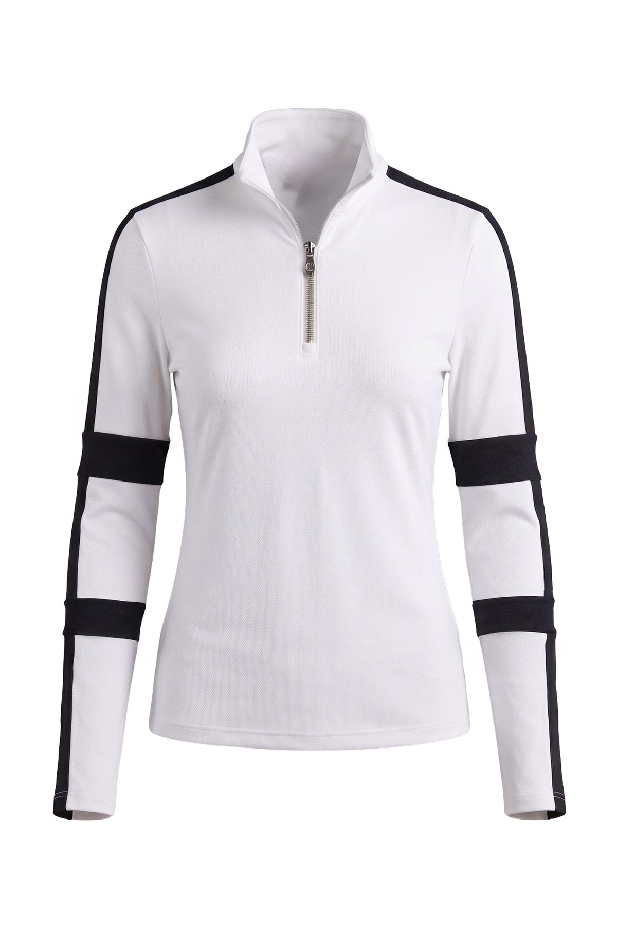 Stacey Sport Striped Zip-Up Top