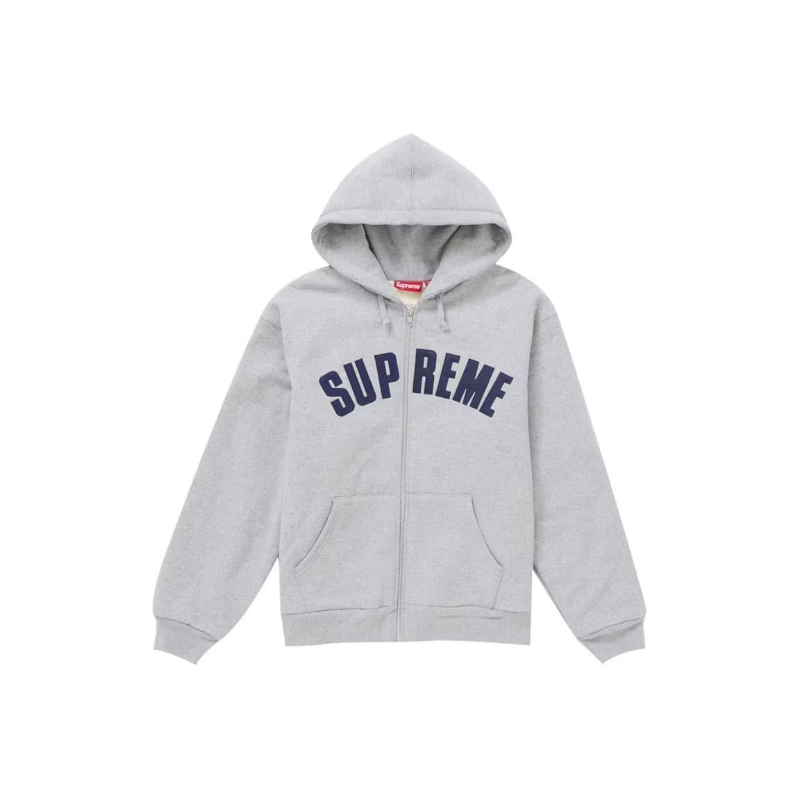 Supreme Arc Thermal Zip Up Hooded Sweatshirt Heather Grey