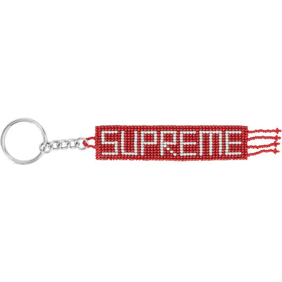 Supreme Beaded Keychain Red