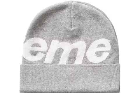 Supreme Big Logo Beanie (FW22/FW24) Grey