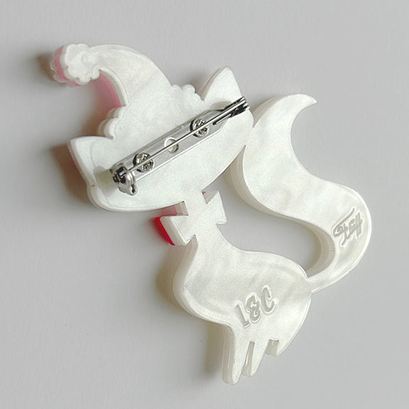Swanky Pinkmas Kitty Brooch by Miss Fluff x Lipstick & Chrome