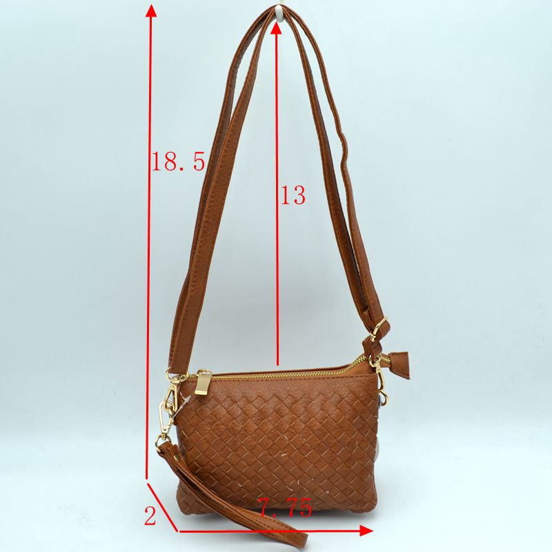 Woven 2-in-1 Crossbody Bag and Wristlet Clutch