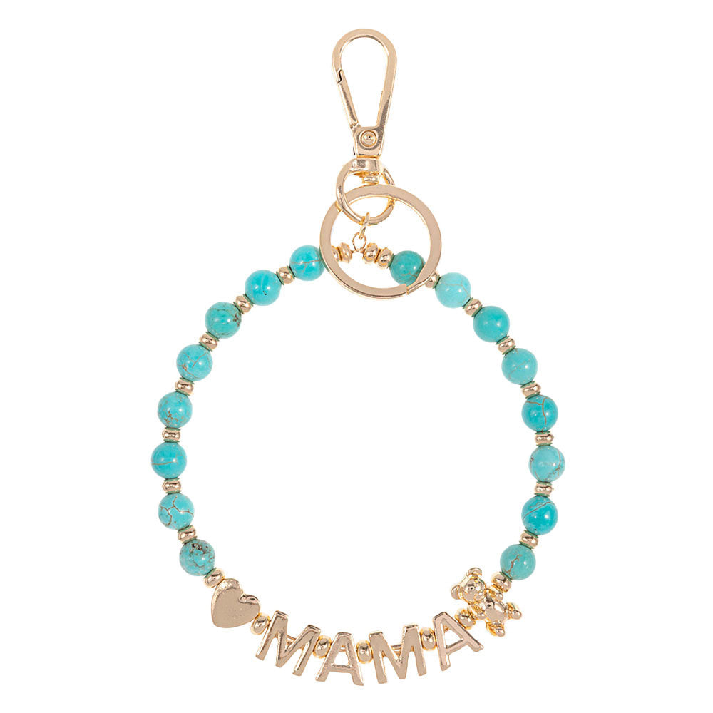 Mama Message Heart Bear Pointed Precious Key Chain Bracelet