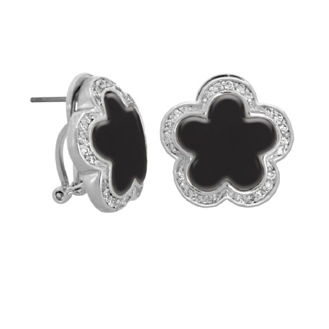 Daisy Love Earrings — Pavé Halo Clip