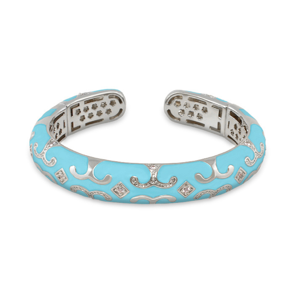 Enamel Engagement — Scroll Cuff
