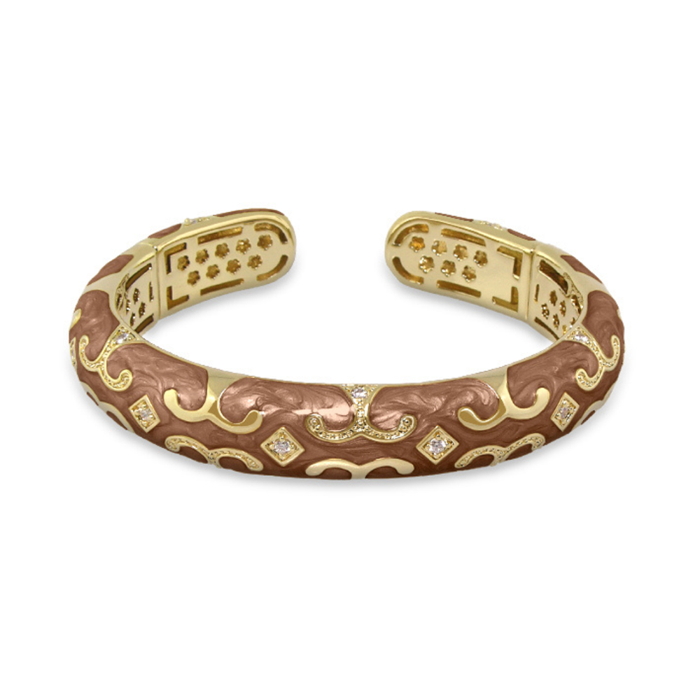 Enamel Engagement — Scroll Cuff
