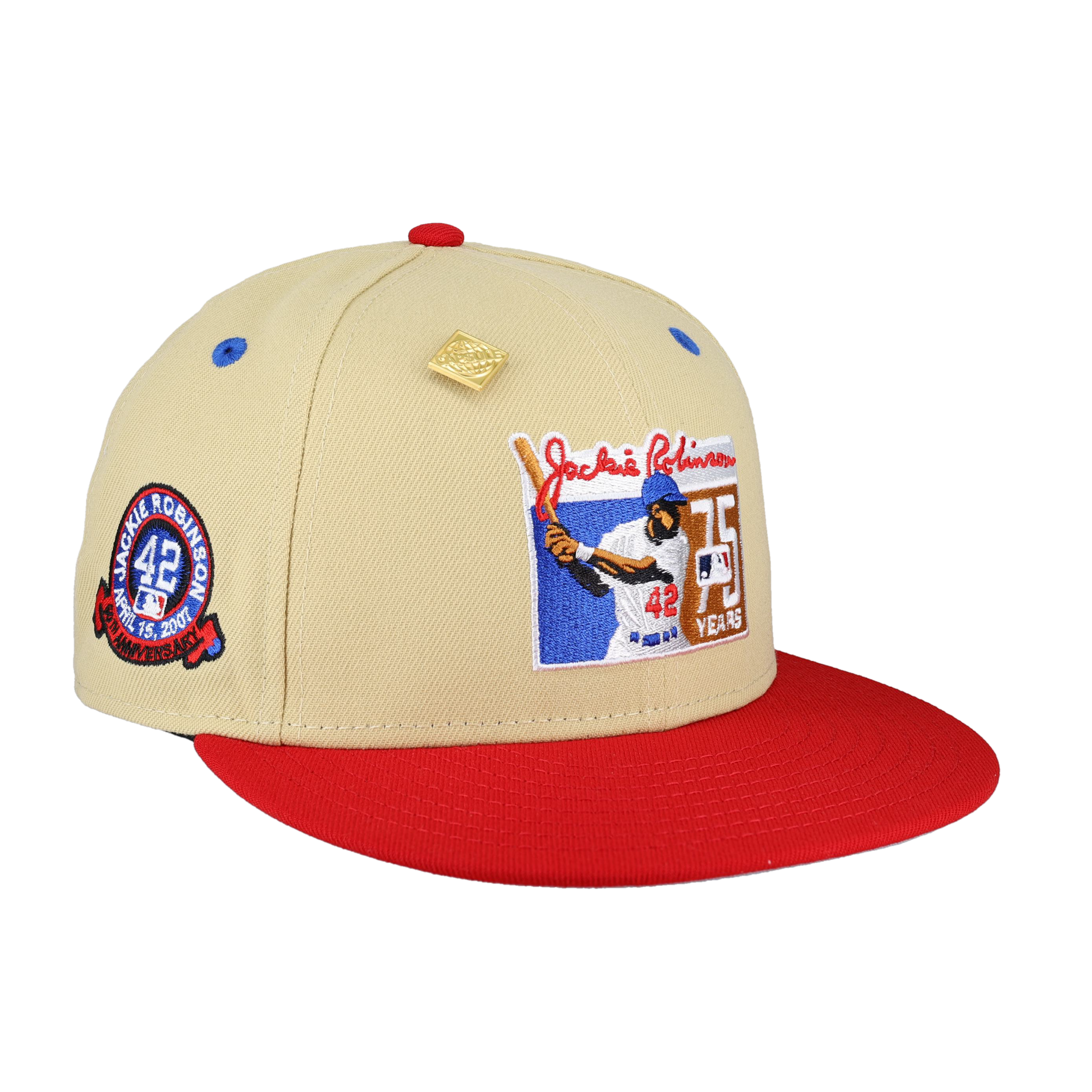Jackie Robinson Logo Vegas Gold Jackie 42 Patch 59Fifty Fitted Hat