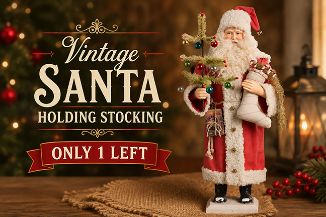 Vintage Santa Holding Stocking by Bethany Lowe Designs