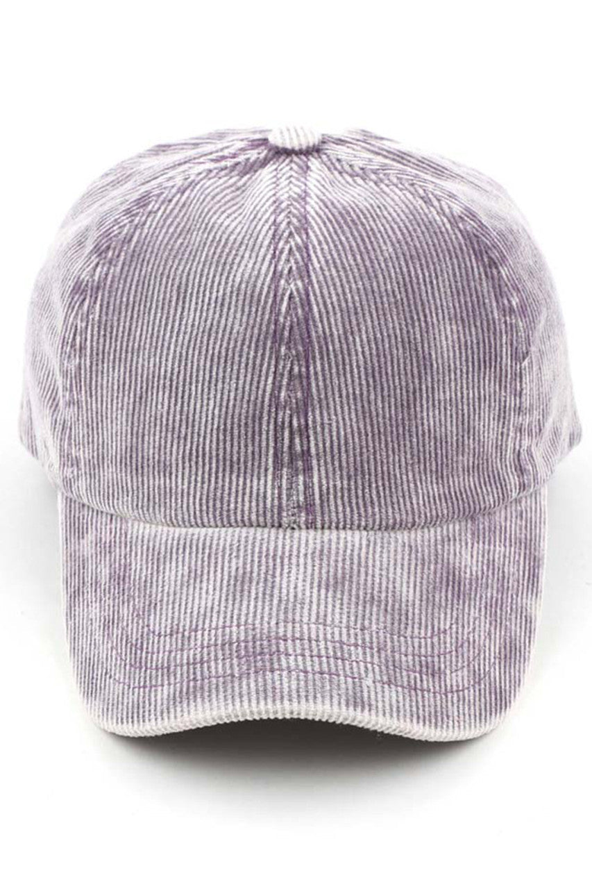 C.C Women's Stonewashed Corduroy Criss Cross Ponytail Cap