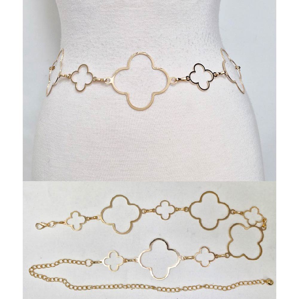 Open Quatrefoil Link Waist Chain Belt