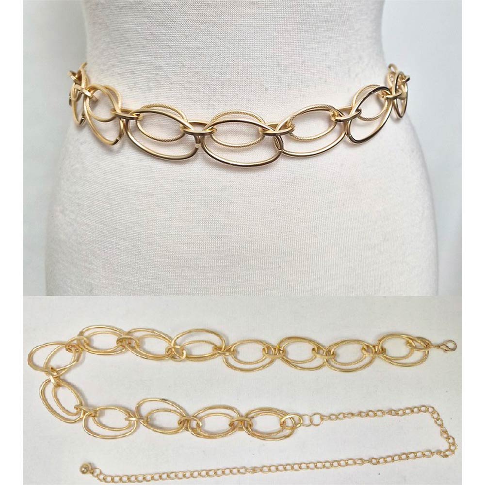 Layered Oval Link Waist Chain Belt
