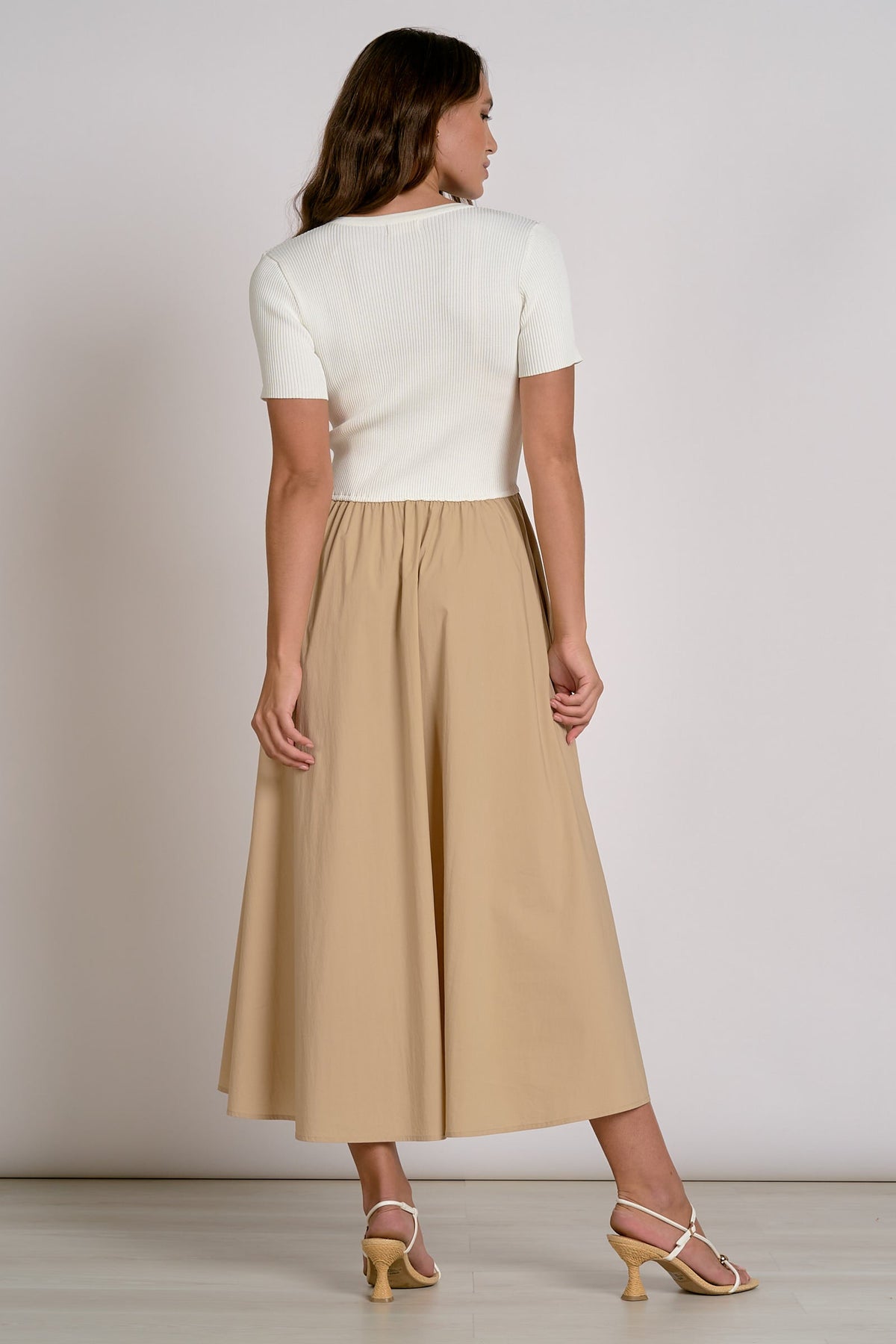 Riley Dress White Tan