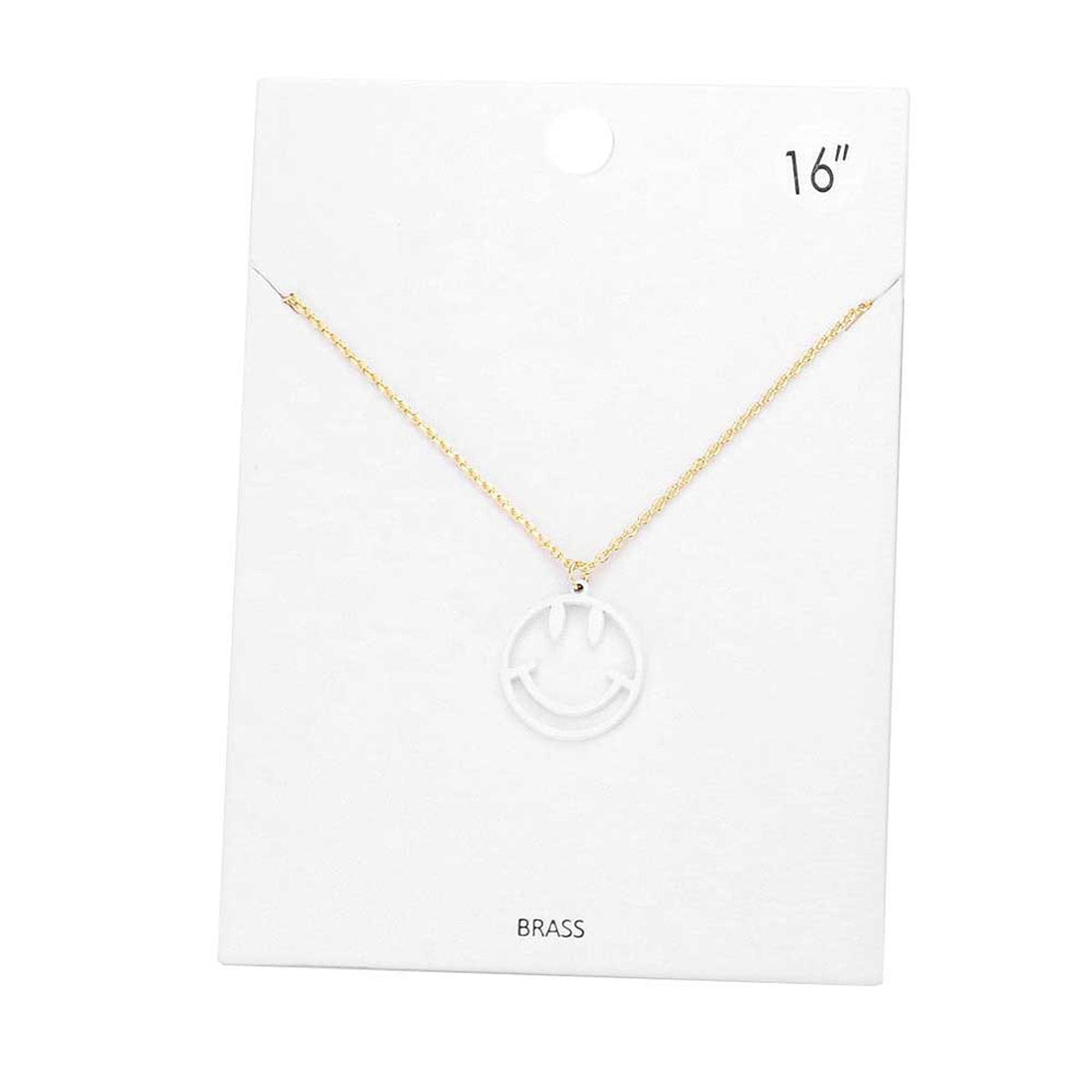 Fashionable Brass Metal Smile Pendant Necklace