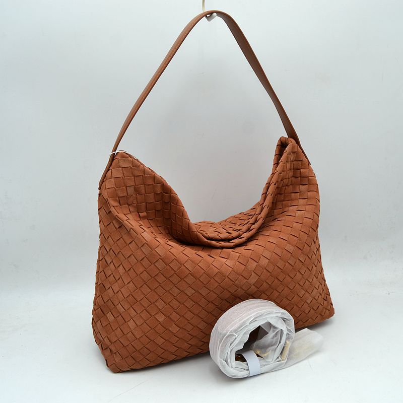 Woven Hobo Shoulder Bag with Detachable Strap