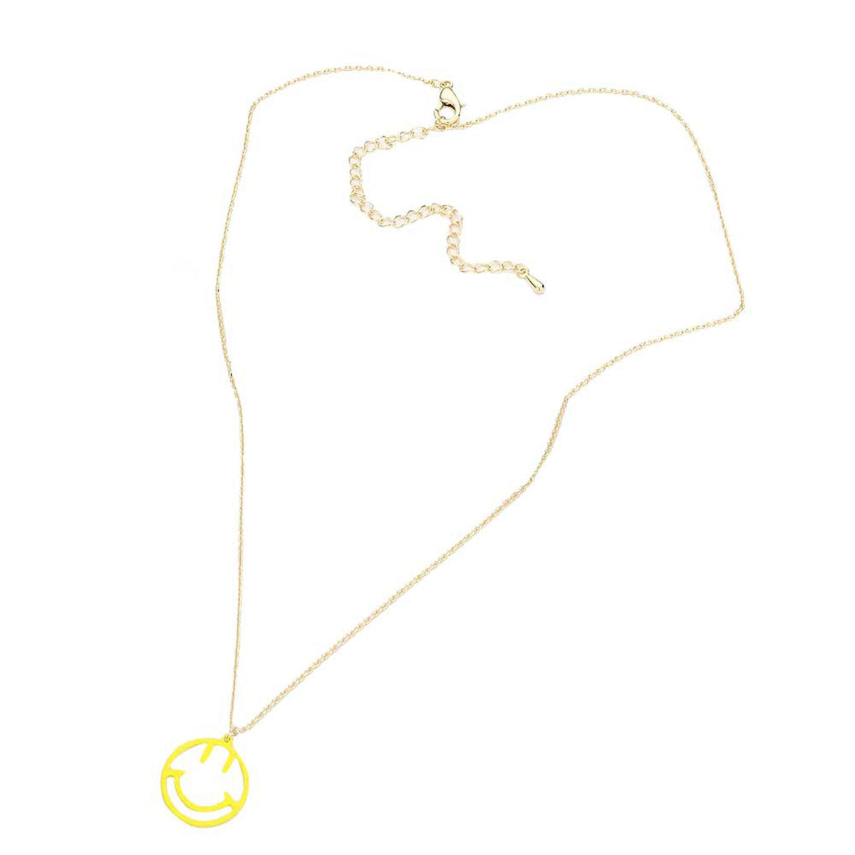 Fashionable Brass Metal Smile Pendant Necklace