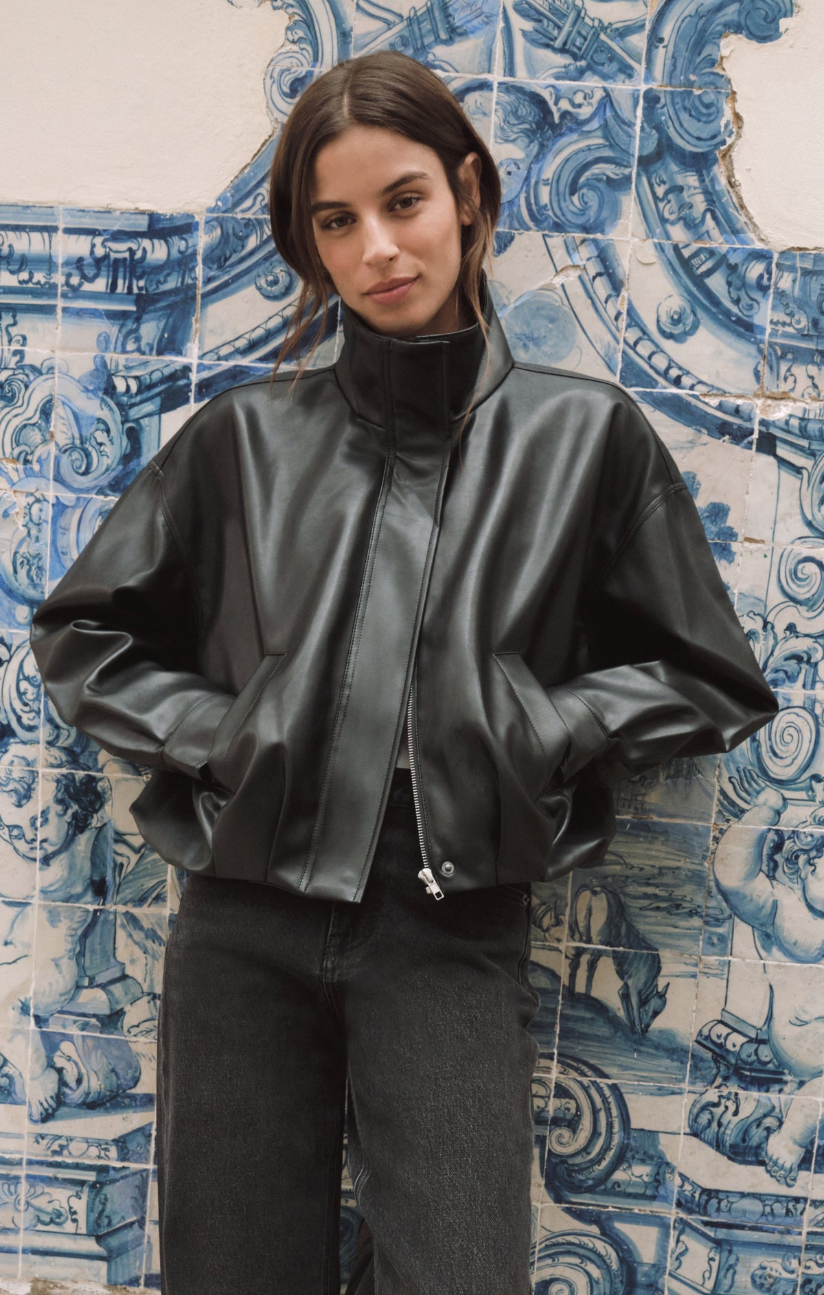 Corin Bubble Hem Jacket in Black