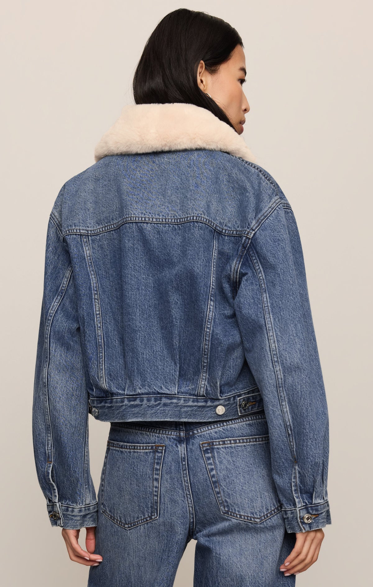 Daily Denim Fur Jacket in Hush