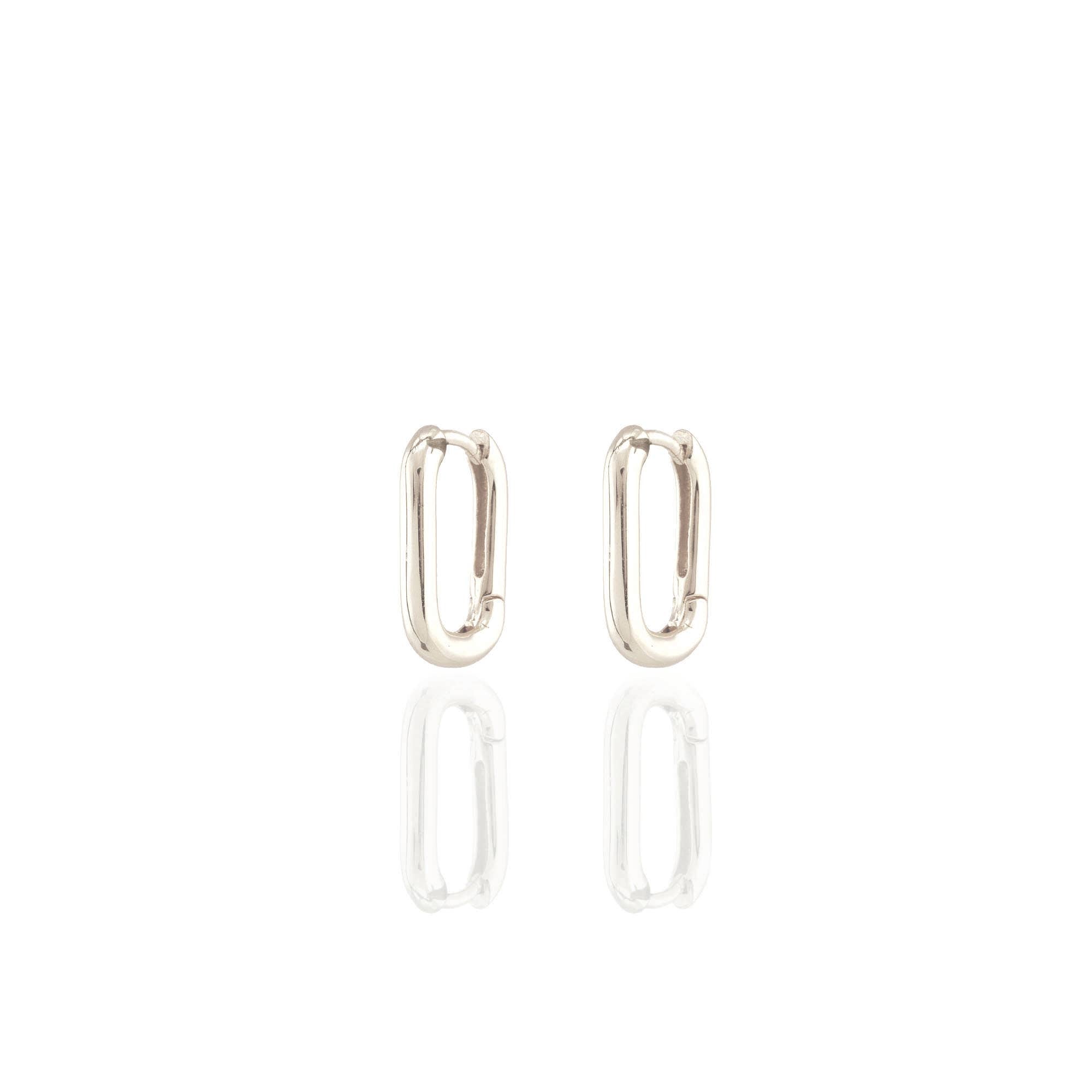 Kris Nations - Oval Huggie Hoop Earrings 18K Gold Vermeil Hinge Closure Nickel Free Hypoallergenic Ships from CA