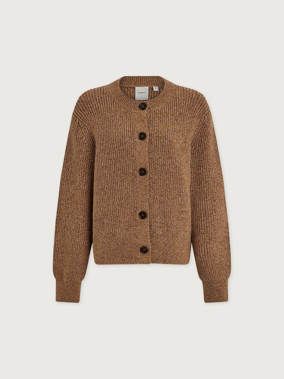 Varley Patricia Rib Cardigan in Golden Bronze Fleck