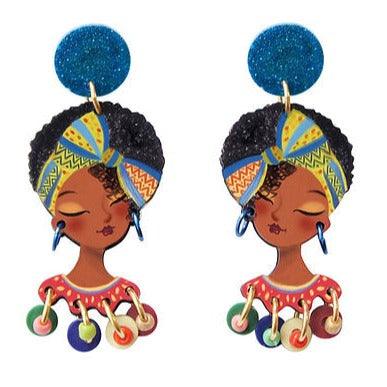 African Girl Earrings by Laliblue by Quirks! at Shirley Shoppe