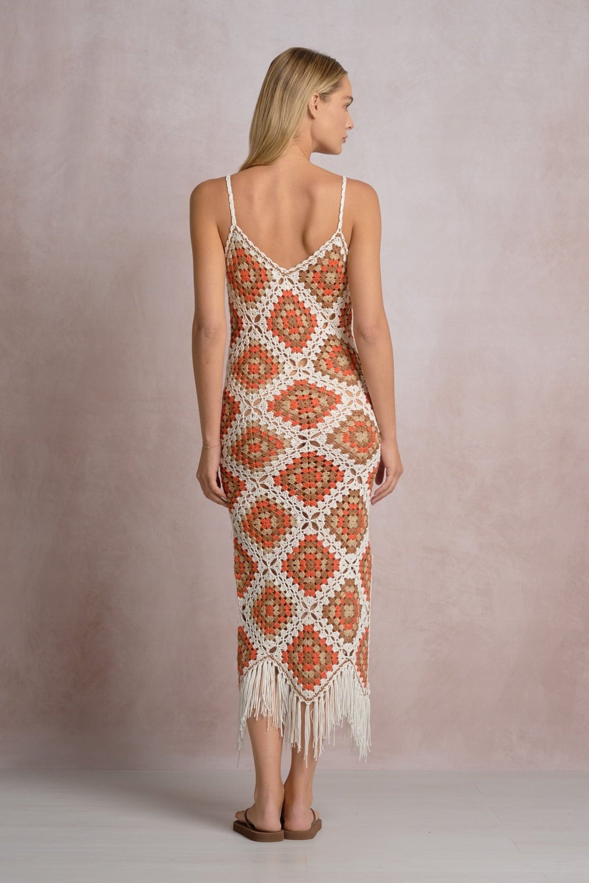 Aleki Crochet Maxi White Clay Combo by Shop Elan at Shirley Shoppe