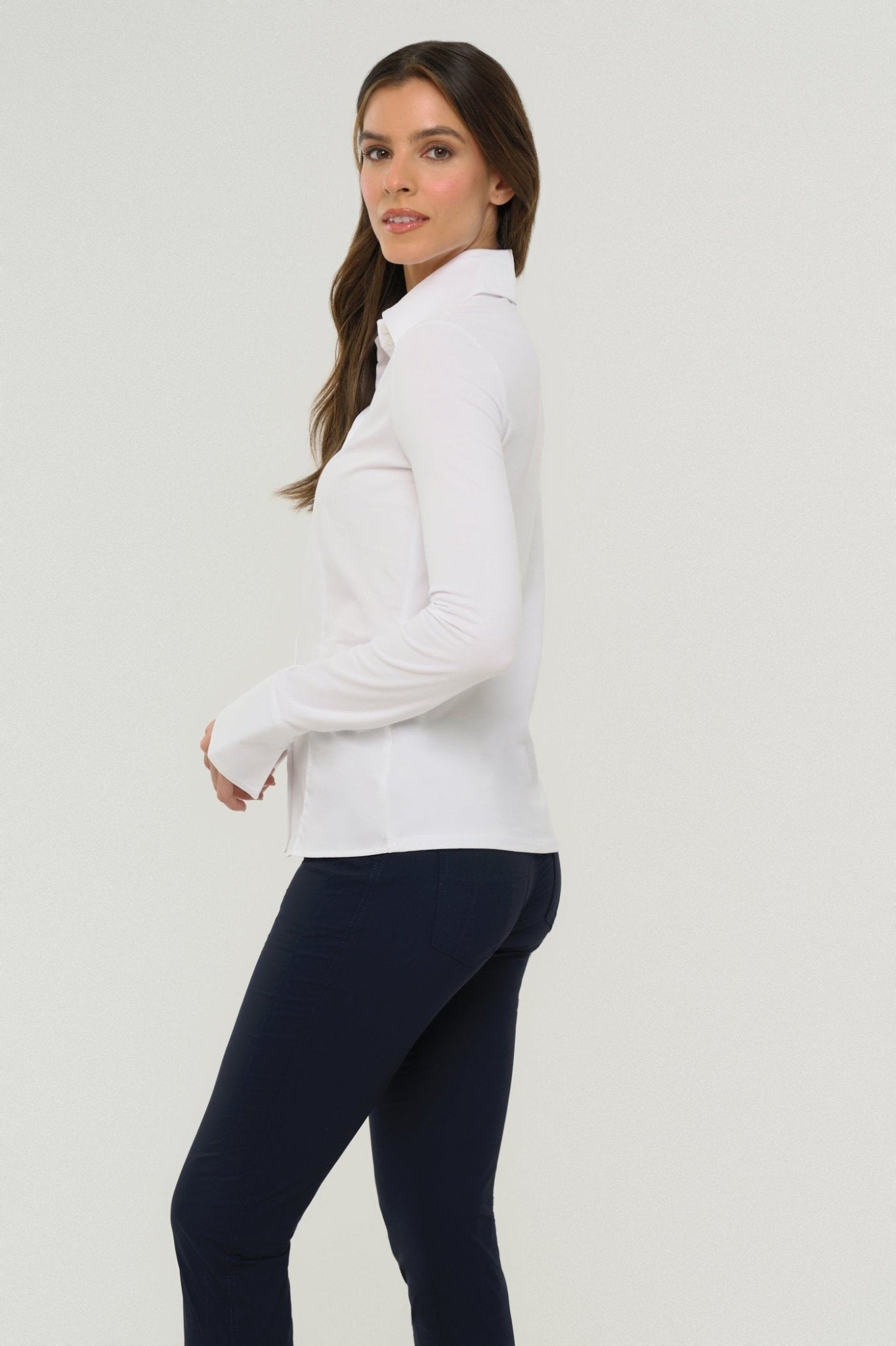 Alida Button Down Poplin Shirt by Anatomie at Shirley Shoppe