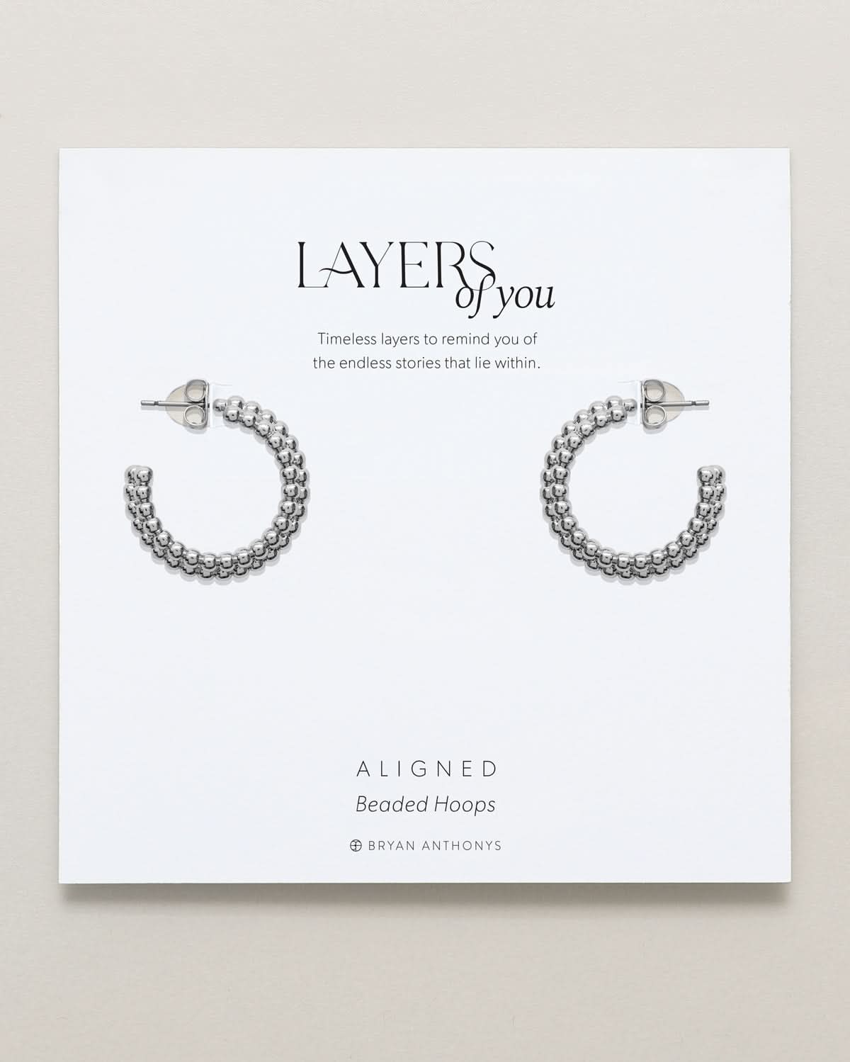 Aligned Beaded Hoop Earrings by Bryan Anthonys at Shirley Shoppe