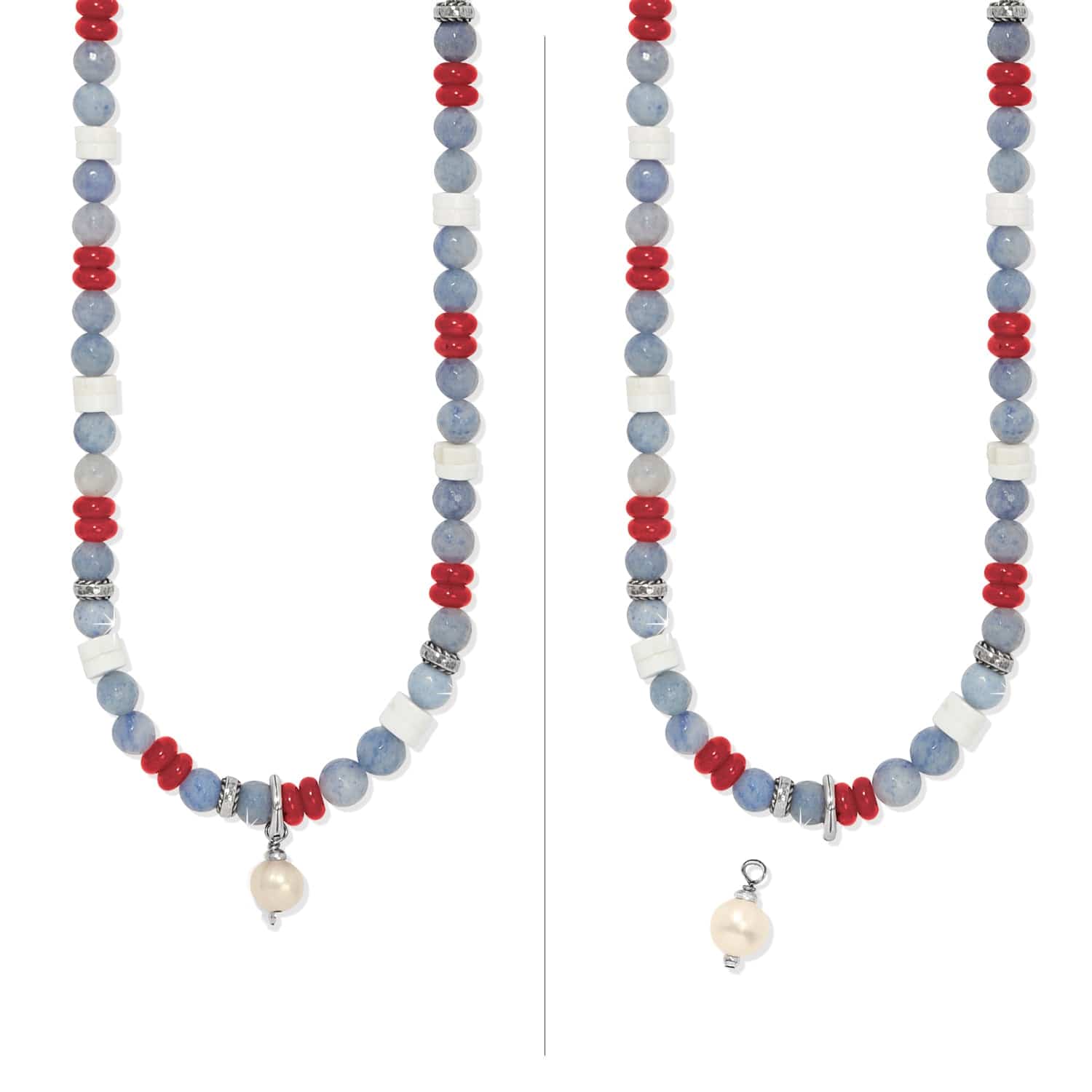 Americana Beach Pearl Charm Necklace