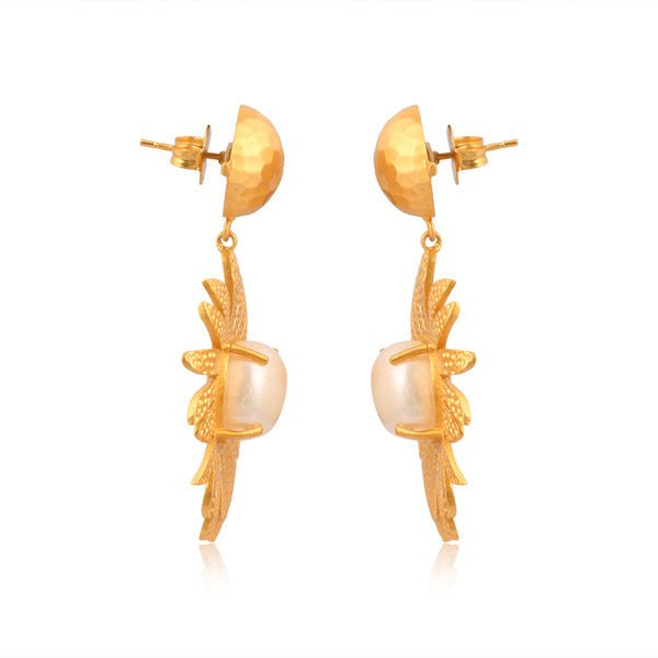 Anemone's Charm Drop Earrings - Pearl by Christina Greene at Shirley Shoppe