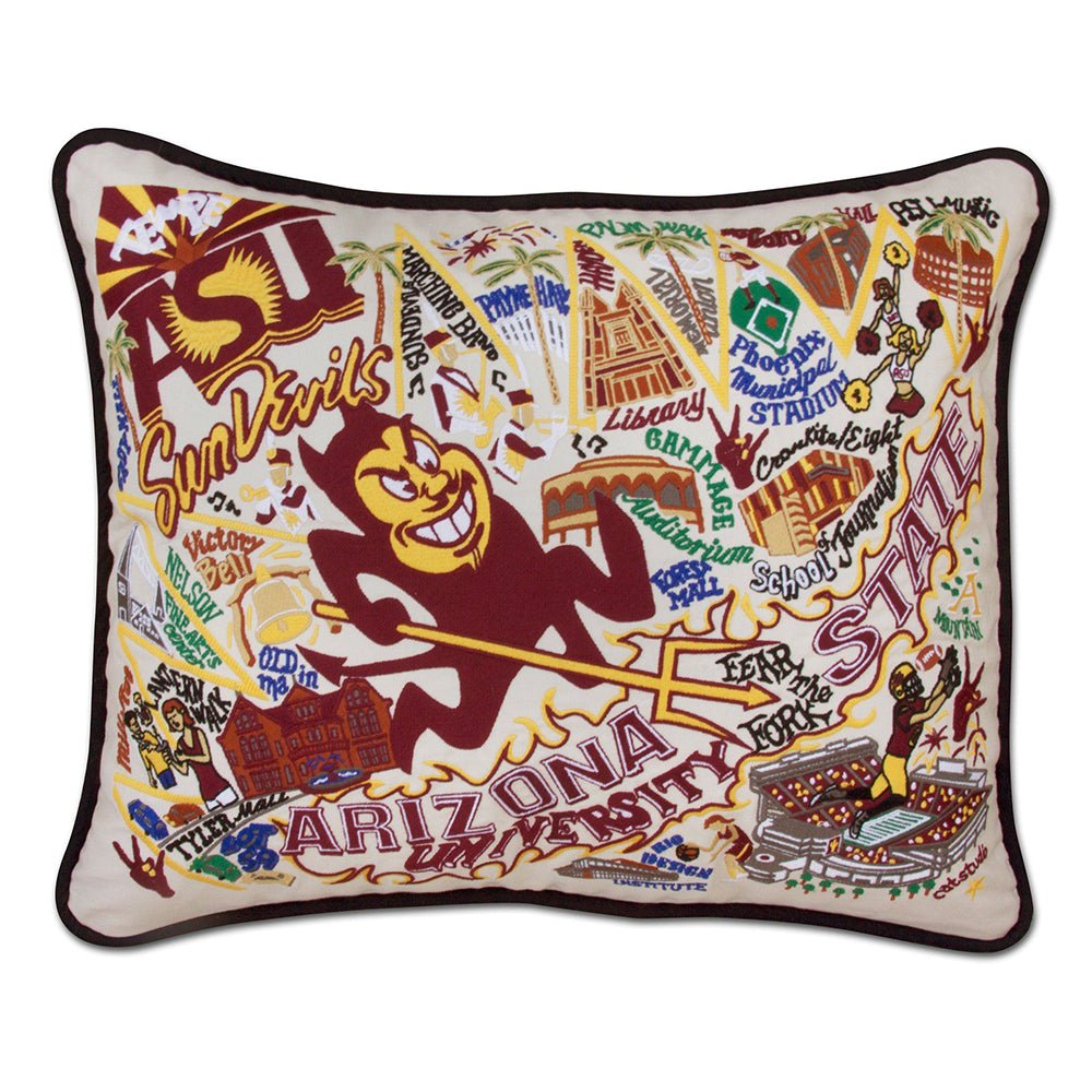 Arizona State University Collegiate Hand - Embroidered Pillow by Quirks! at Shirley Shoppe