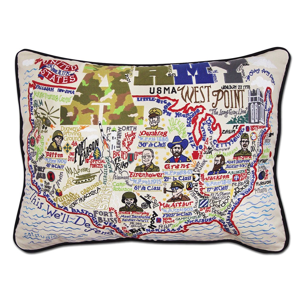 Army Large Hand - Embroidered Pillow by Quirks! at Shirley Shoppe