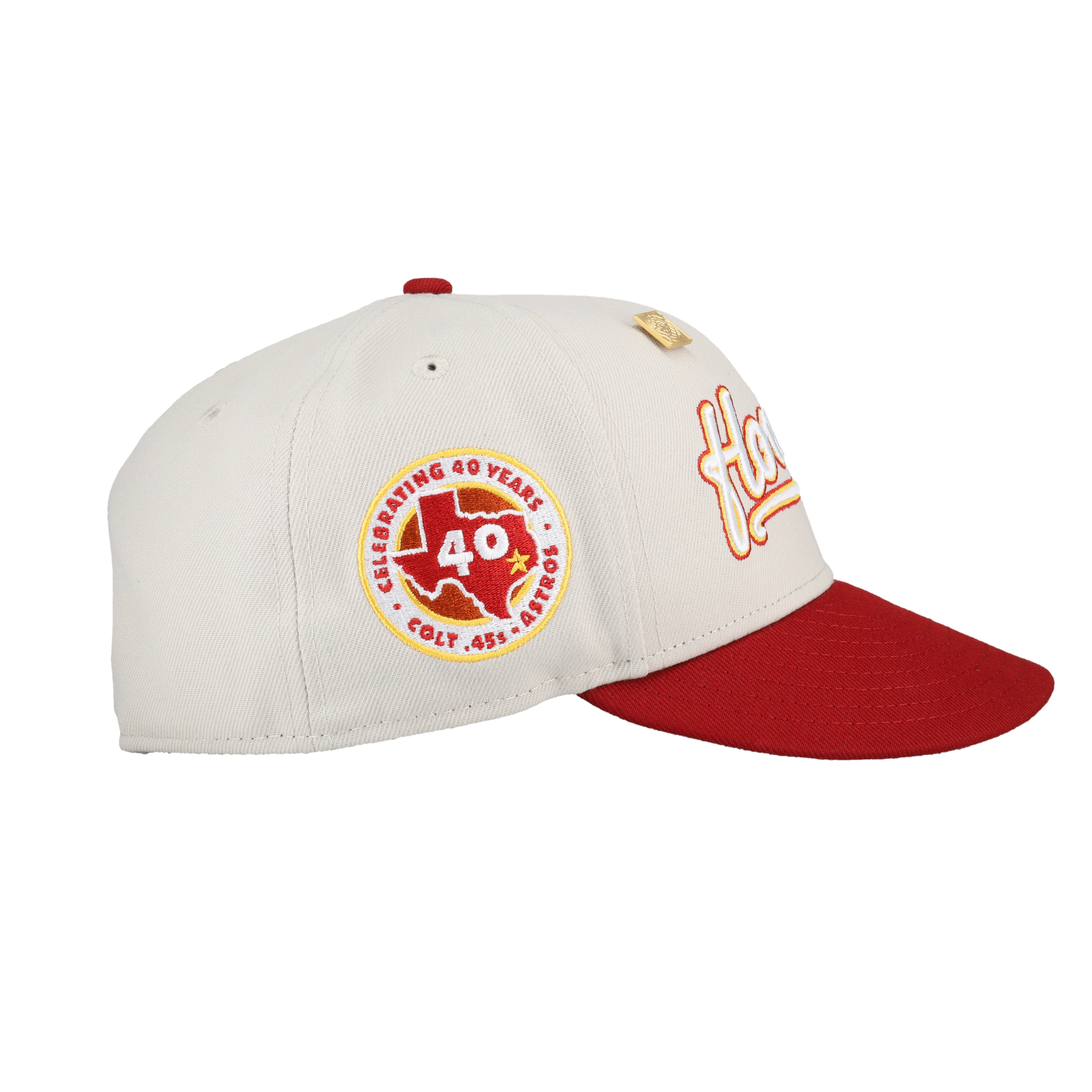 Houston Astros April 4th Collection 40 Years Patch Fitted Hat