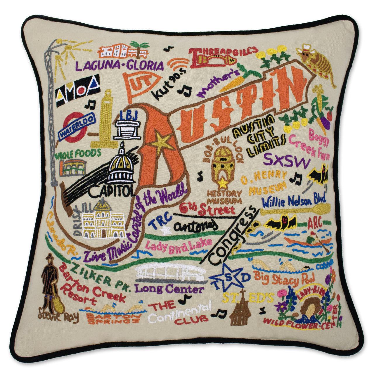 Austin Hand - Embroidered Pillow by Quirks! at Shirley Shoppe