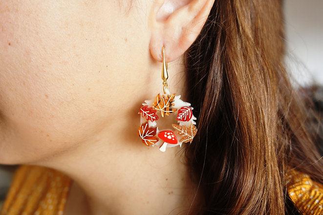 Autumn Wreath Earrings by Laliblue by Quirks! at Shirley Shoppe
