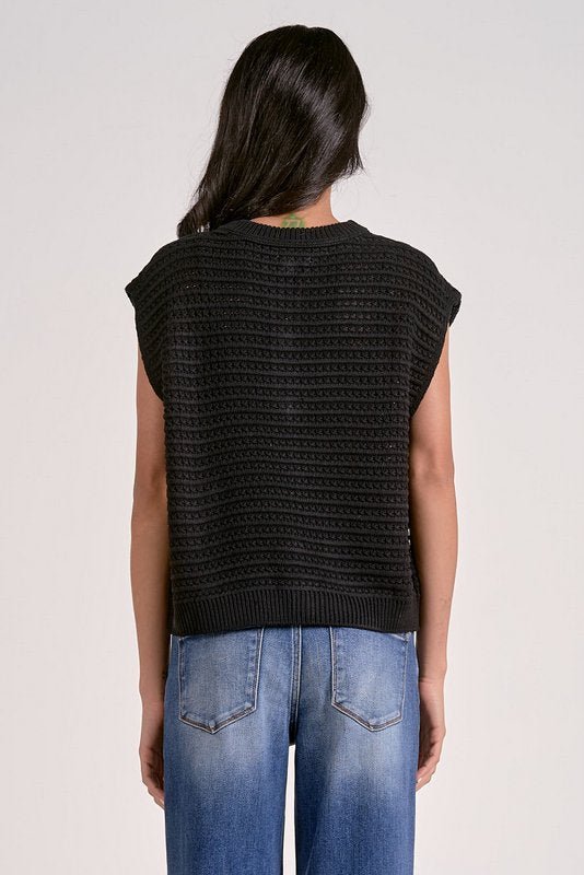 Ayla Sweater Vest Black by Shop Elan at Shirley Shoppe