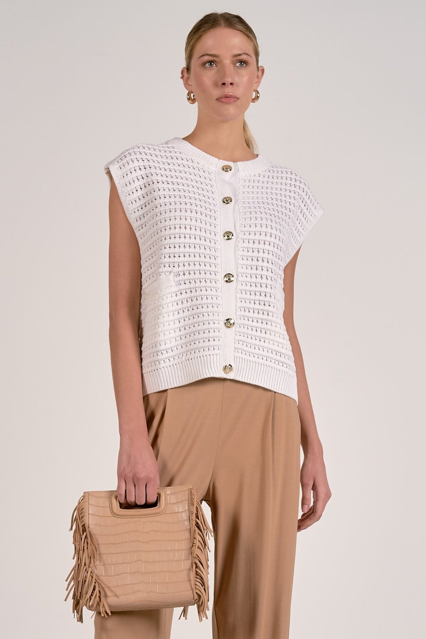 Ayla Sweater Vest by Elan at Shirley Shoppe