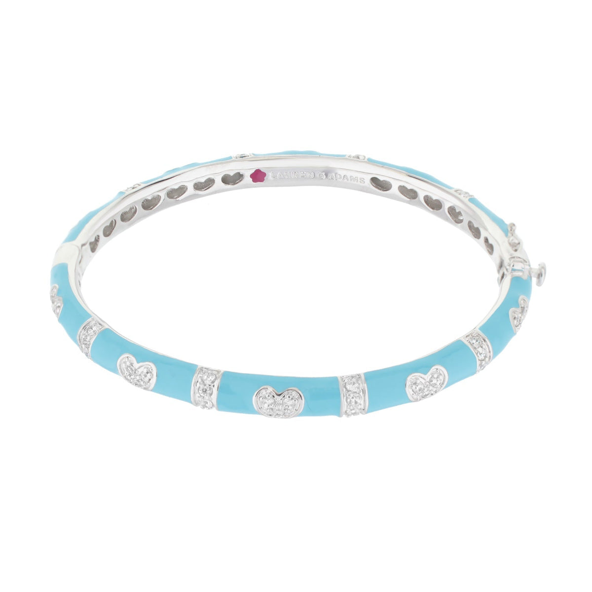 Pave Love Stackable Bangle — Double Heart Station