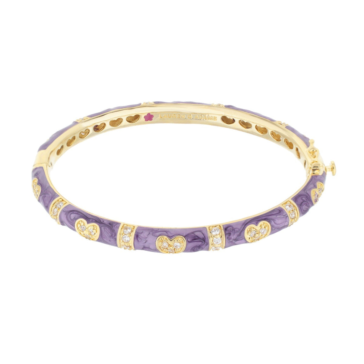 Pave Love Stackable Bangle — Double Heart Station