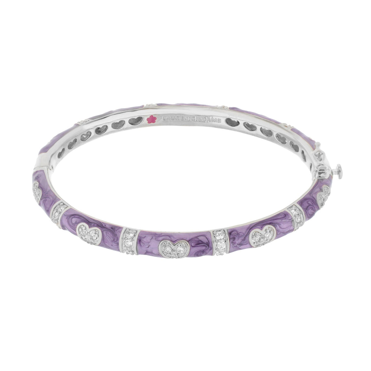 Pave Love Stackable Bangle — Double Heart Station