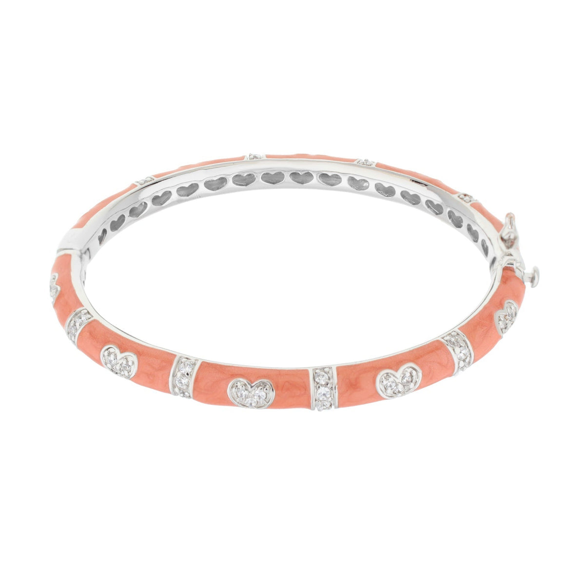 Pave Love Stackable Bangle — Double Heart Station