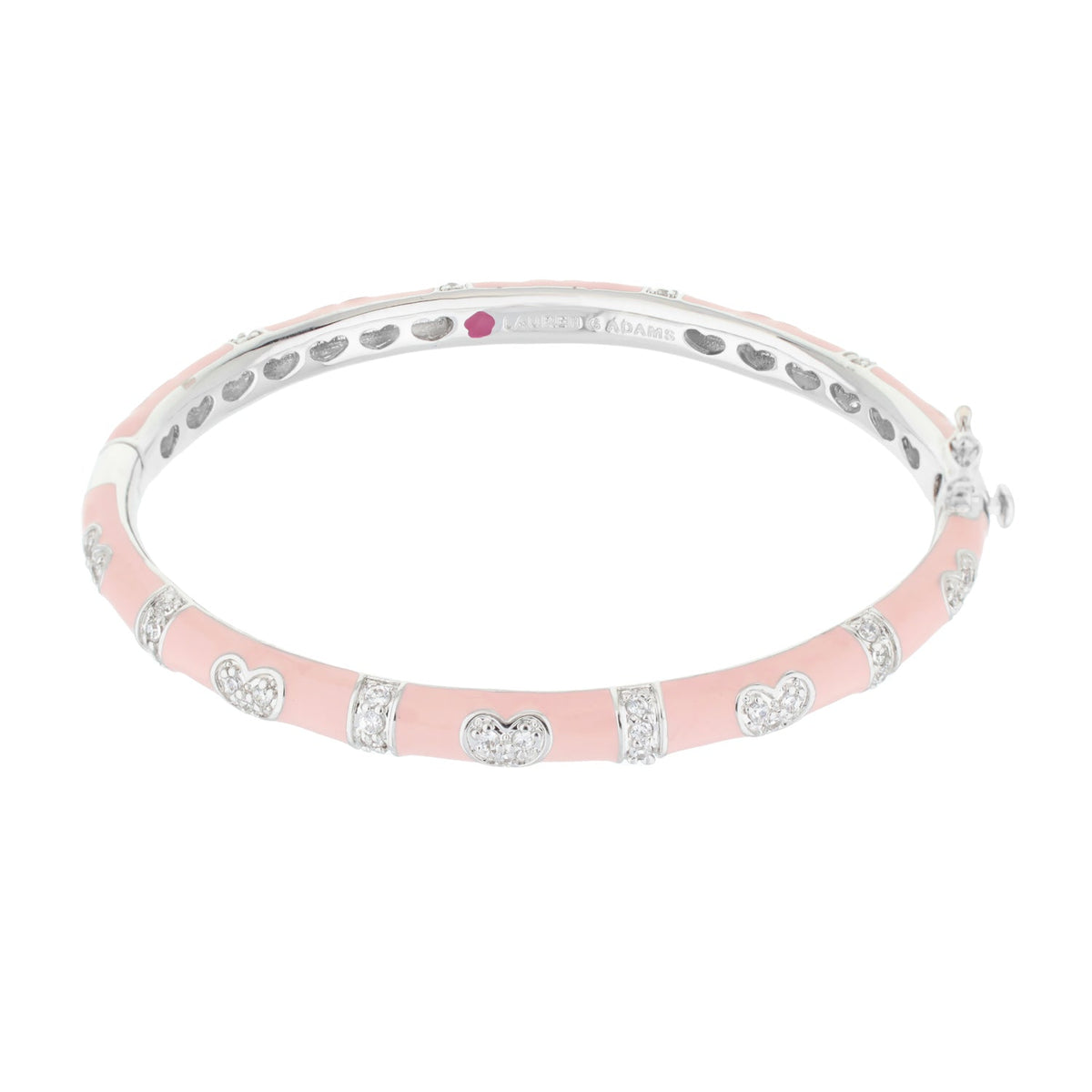 Pave Love Stackable Bangle — Double Heart Station