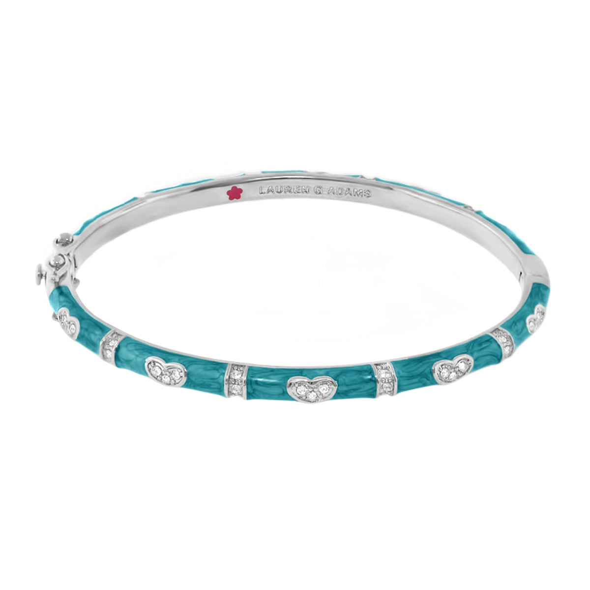 Pave Love Stackable Bangle — Single Heart Station