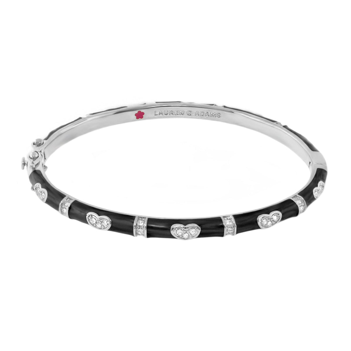Pave Love Stackable Bangle — Single Heart Station