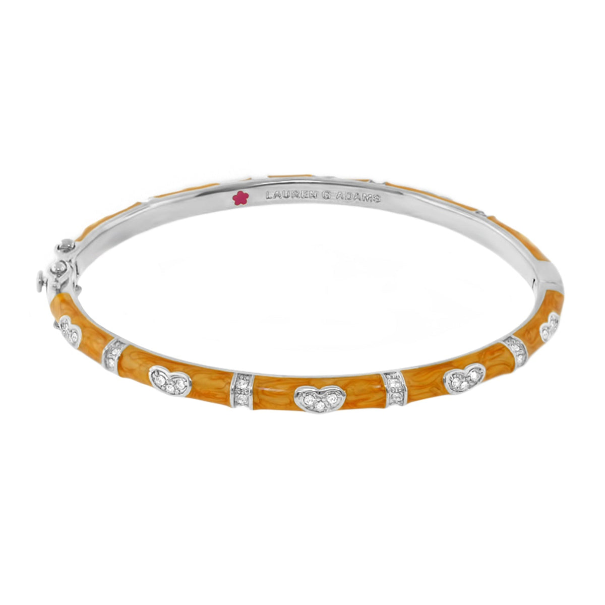 Pave Love Stackable Bangle — Single Heart Station