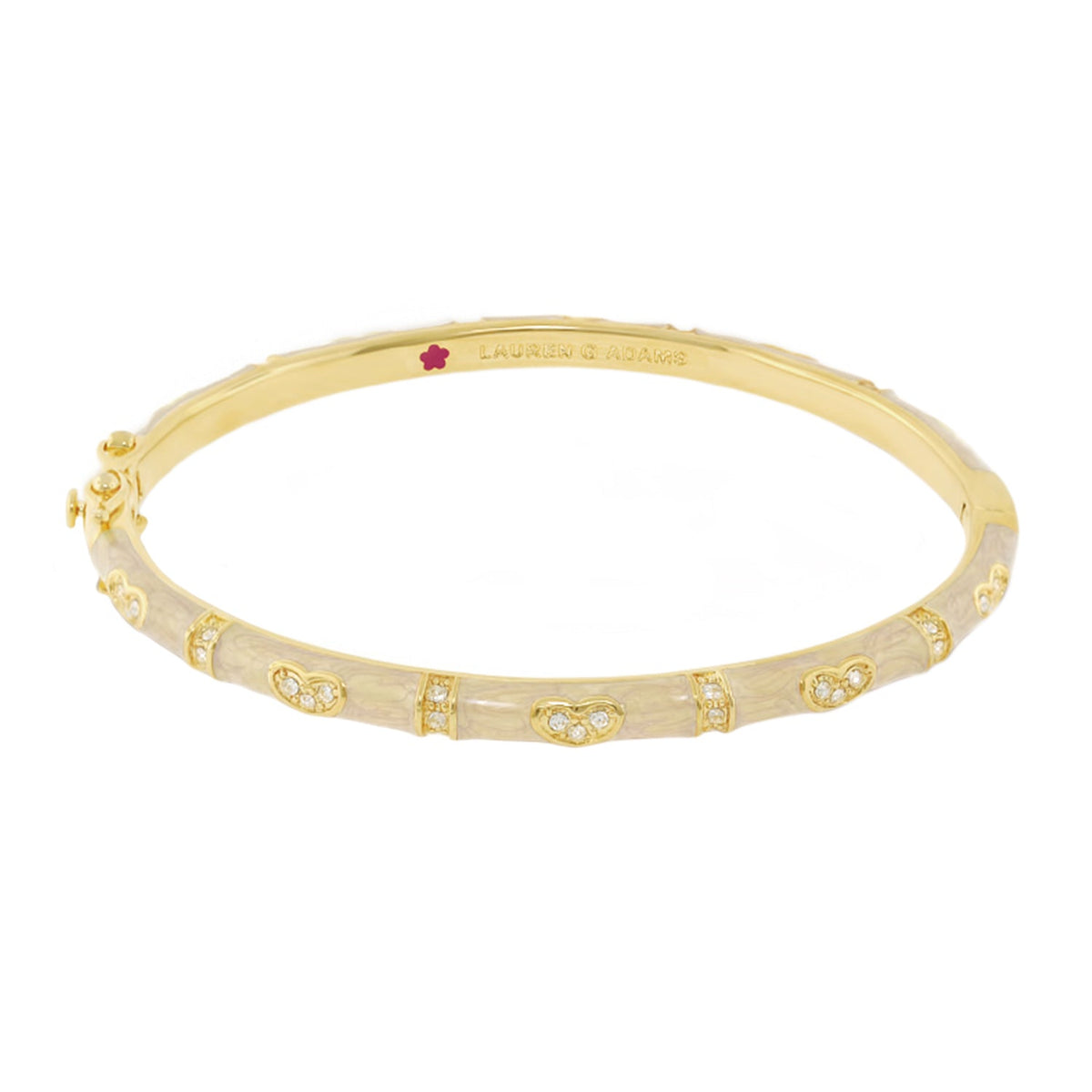 Pave Love Stackable Bangle — Single Heart Station