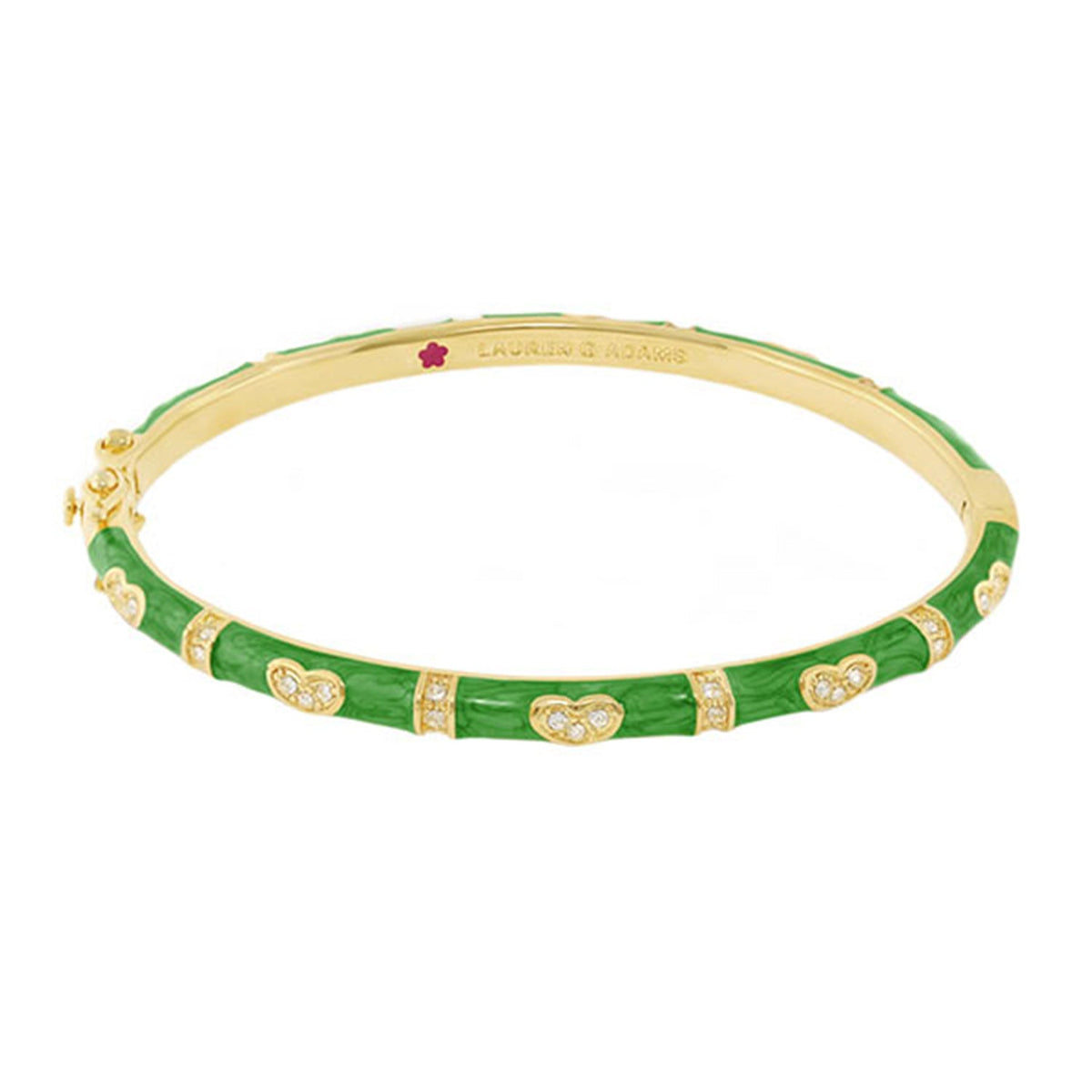 Pave Love Stackable Bangle — Single Heart Station